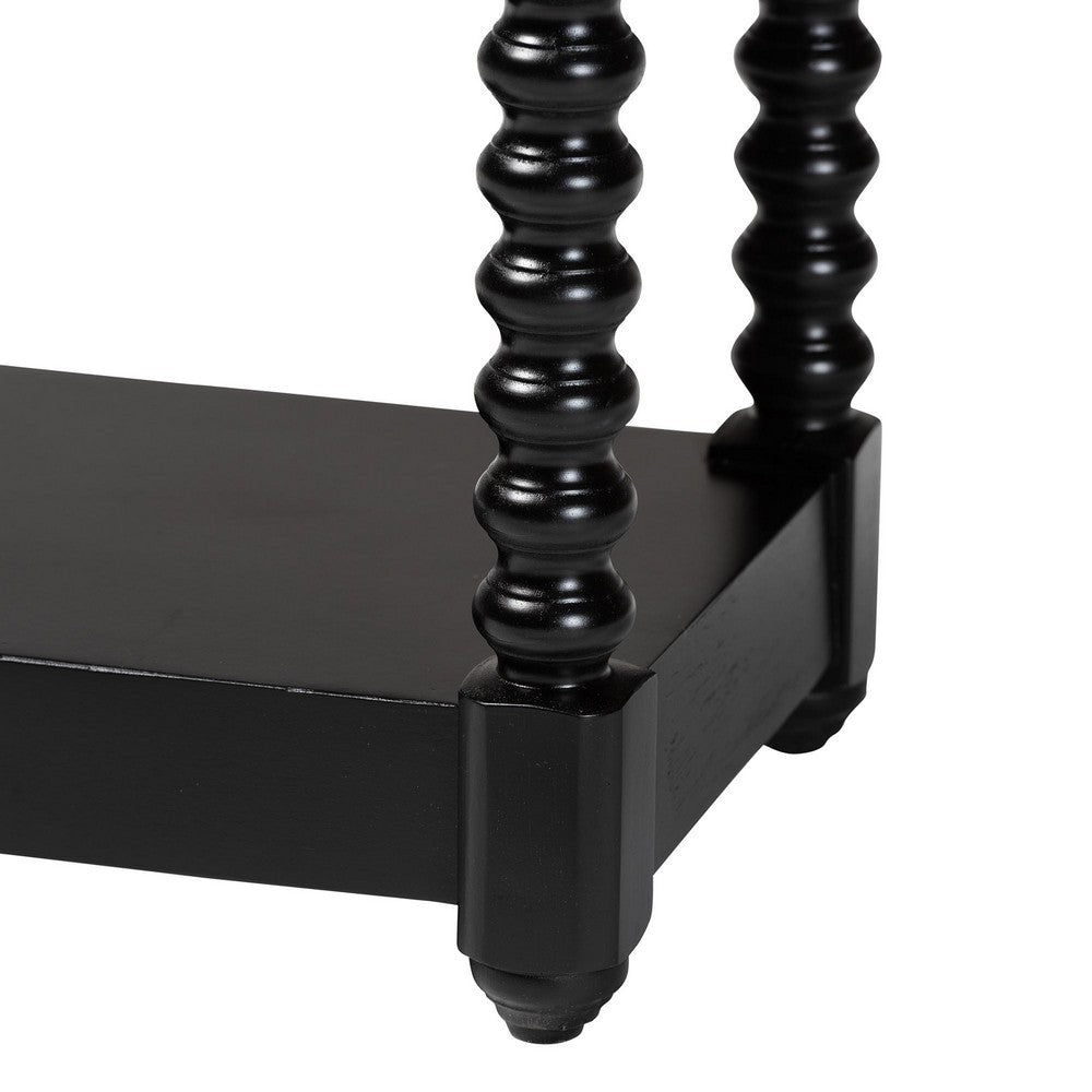 Baxton Studio - Terentia Nightstand in Black - KL-1757-1 DRW-Black/Wooden-NS view 7