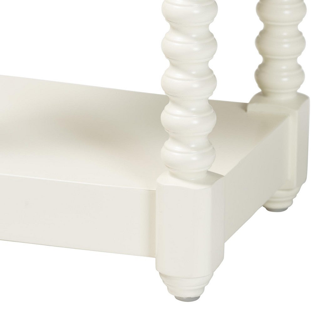 Baxton Studio - Terentia Nightstand in White - KL-1757-1 DRW-White/Wooden-NS view 7
