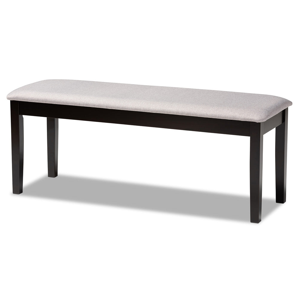 Baxton Studio - Teresa Dining Bench in Grey/Dark Brown - RH037-Grey/Dark Brown-Dining Bench view 1
