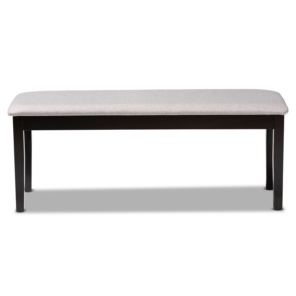 Baxton Studio - Teresa Dining Bench in Grey/Dark Brown - RH037-Grey/Dark Brown-Dining Bench view 2
