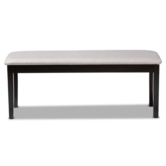 Baxton Studio - Teresa Dining Bench in Grey/Dark Brown - RH037-Grey/Dark Brown-Dining Bench view 2