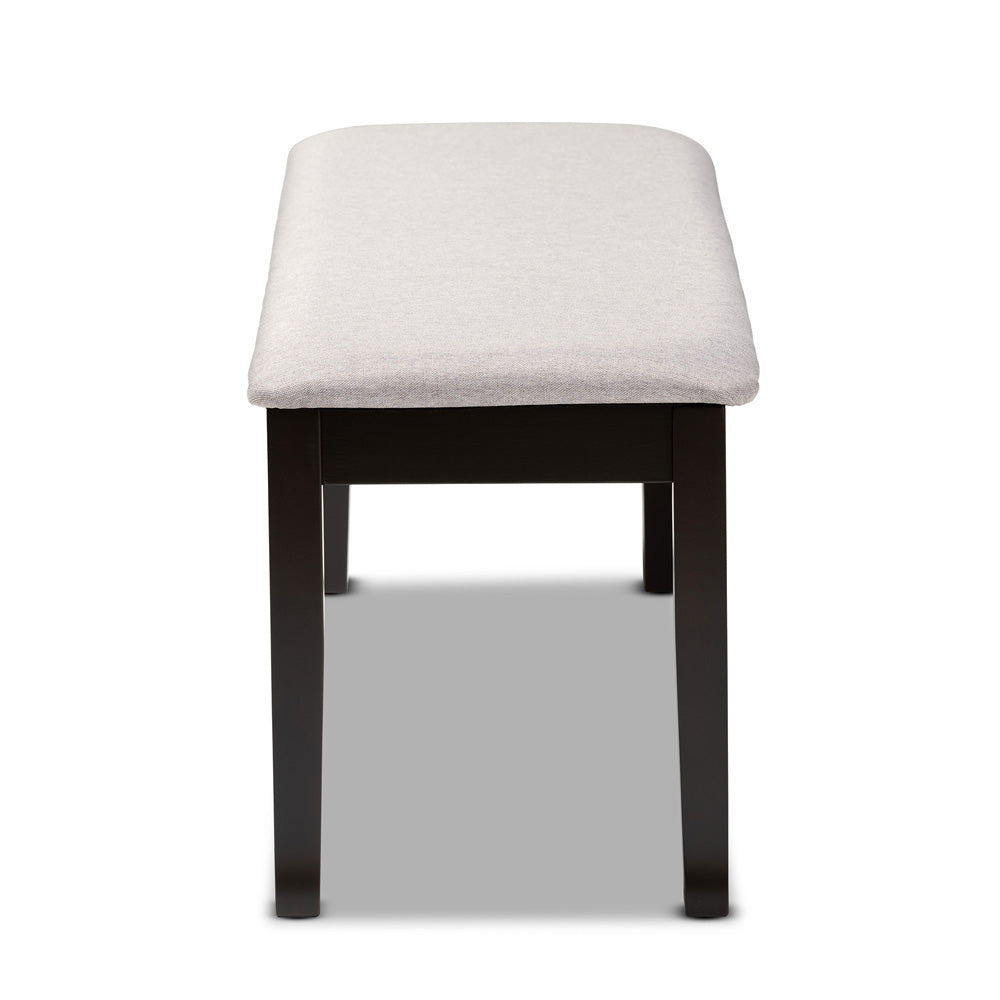 Baxton Studio - Teresa Dining Bench in Grey/Dark Brown - RH037-Grey/Dark Brown-Dining Bench view 3