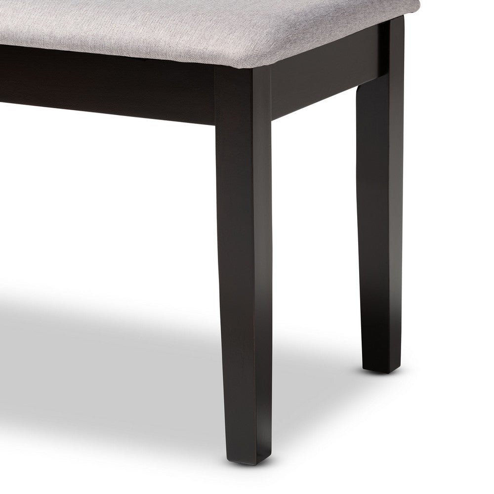 Baxton Studio - Teresa Dining Bench in Grey/Dark Brown - RH037-Grey/Dark Brown-Dining Bench view 4