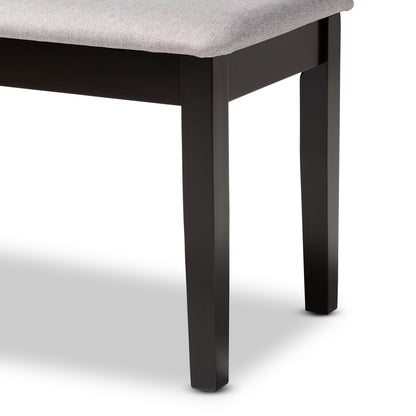 Baxton Studio - Teresa Dining Bench in Grey/Dark Brown - RH037-Grey/Dark Brown-Dining Bench view 4
