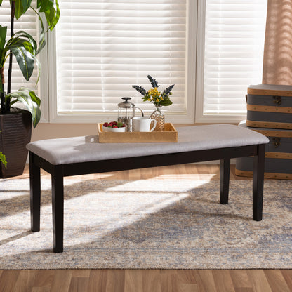 Baxton Studio - Teresa Dining Bench in Grey/Dark Brown - RH037-Grey/Dark Brown-Dining Bench view 5