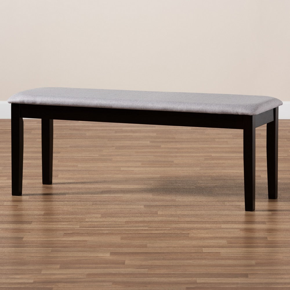 Baxton Studio - Teresa Dining Bench in Grey/Dark Brown - RH037-Grey/Dark Brown-Dining Bench view 6