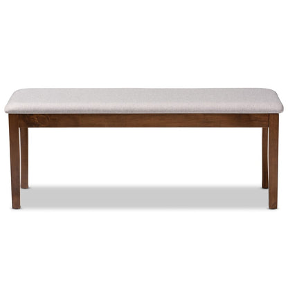 Baxton Studio - Teresa Dining Bench in Grey/Walnut - RH037-Grey/Walnut-Dining Bench view 2