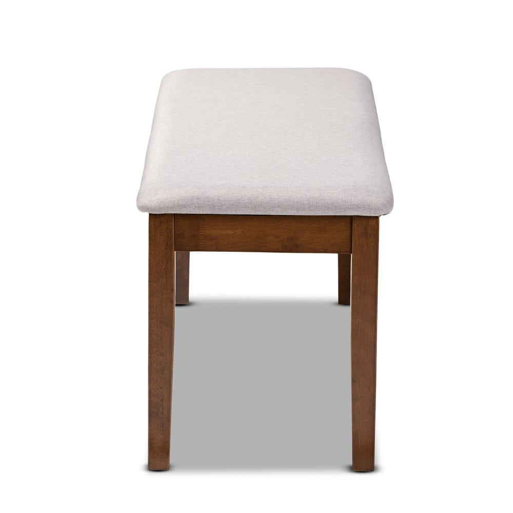 Baxton Studio - Teresa Dining Bench in Grey/Walnut - RH037-Grey/Walnut-Dining Bench view 3