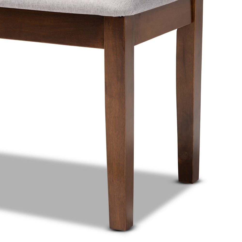 Baxton Studio - Teresa Dining Bench in Grey/Walnut - RH037-Grey/Walnut-Dining Bench view 4
