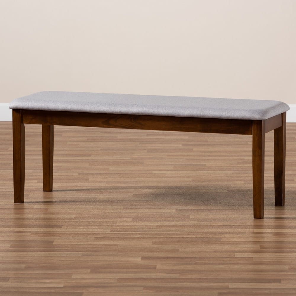 Baxton Studio - Teresa Dining Bench in Grey/Walnut - RH037-Grey/Walnut-Dining Bench view 6