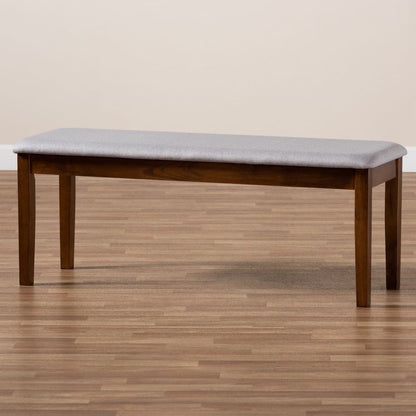 Baxton Studio - Teresa Dining Bench in Grey/Walnut - RH037-Grey/Walnut-Dining Bench view 6