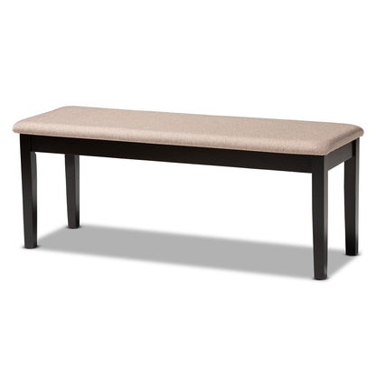 Baxton Studio - Teresa Dining Bench in Sand/Dark Brown - RH037-Sand/Dark Brown-Dining Bench view 1