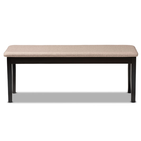 Baxton Studio - Teresa Dining Bench in Sand/Dark Brown - RH037-Sand/Dark Brown-Dining Bench view 2