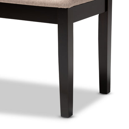 Baxton Studio - Teresa Dining Bench in Sand/Dark Brown - RH037-Sand/Dark Brown-Dining Bench view 4