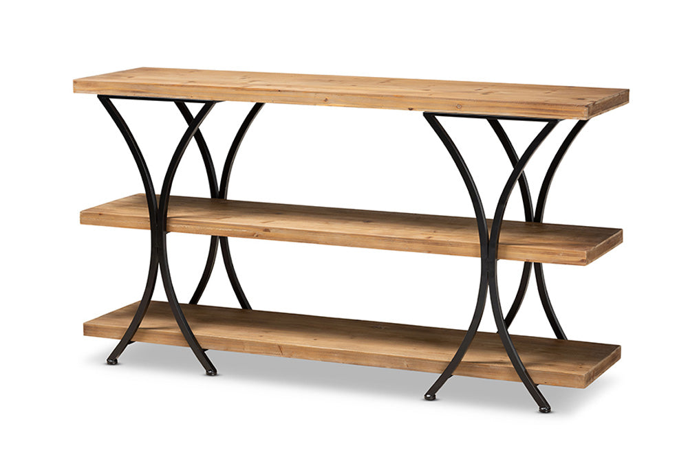 Baxton Studio - Terrell Console Table - JY20A165-Natural/Black-Console view 1