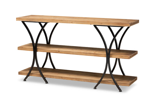 Baxton Studio - Terrell Console Table - JY20A165-Natural/Black-Console view 1