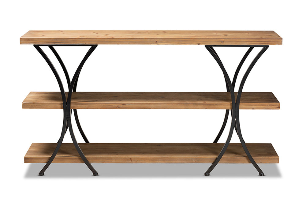 Baxton Studio - Terrell Console Table - JY20A165-Natural/Black-Console view 2