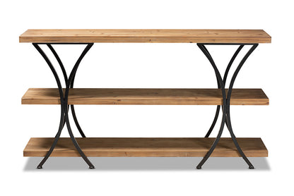 Baxton Studio - Terrell Console Table - JY20A165-Natural/Black-Console view 2