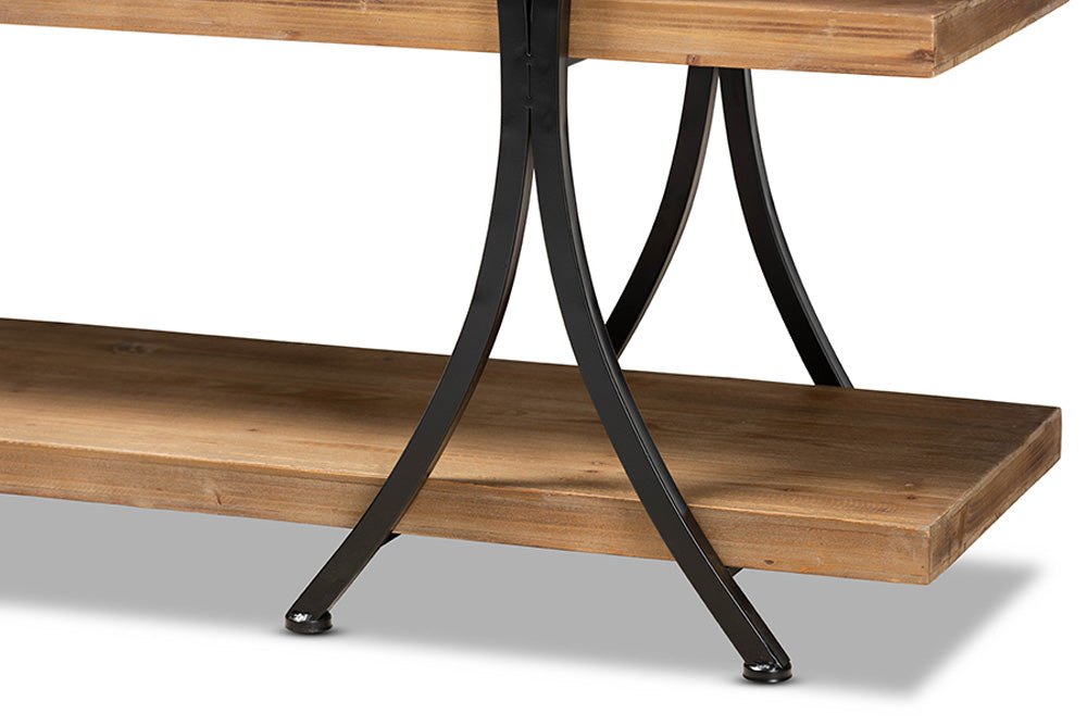 Baxton Studio - Terrell Console Table - JY20A165-Natural/Black-Console view 4