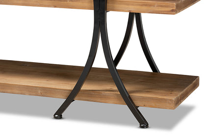 Baxton Studio - Terrell Console Table - JY20A165-Natural/Black-Console view 4