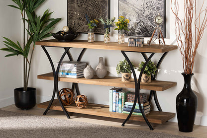 Baxton Studio - Terrell Console Table - JY20A165-Natural/Black-Console view 5