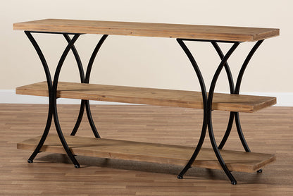 Baxton Studio - Terrell Console Table - JY20A165-Natural/Black-Console view 6