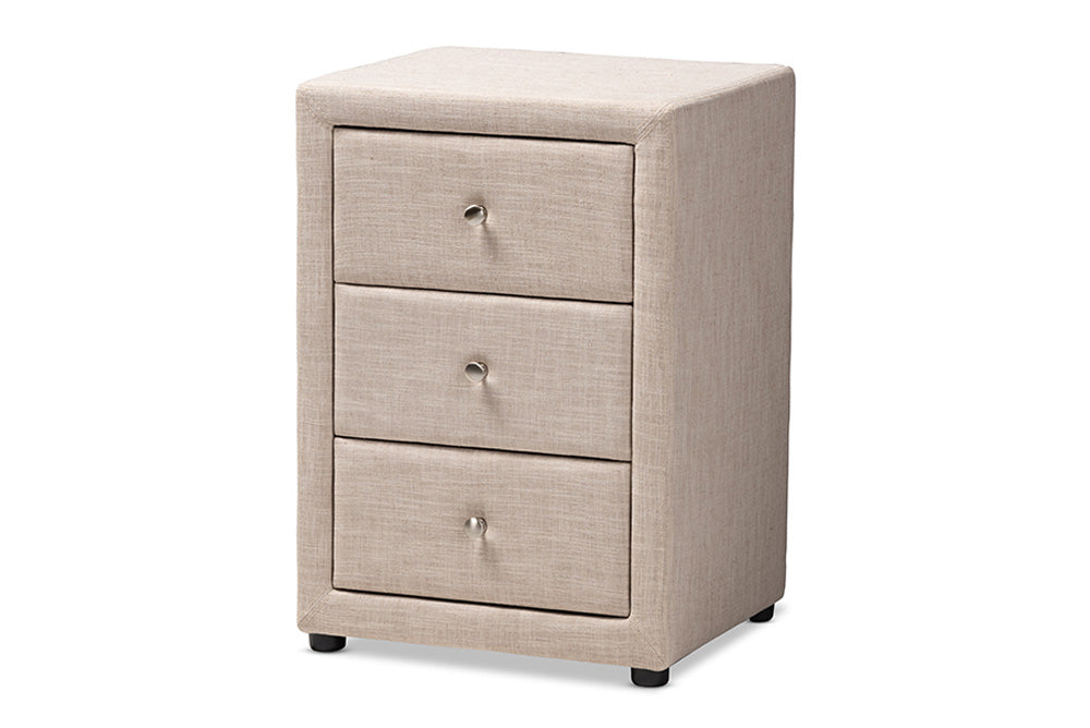 Baxton Studio - Tessa Nightstand - BBT3138-Beige-NS view 1