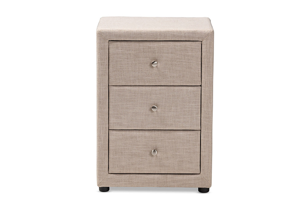 Baxton Studio - Tessa Nightstand - BBT3138-Beige-NS view 3