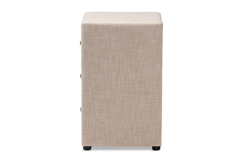 Baxton Studio - Tessa Nightstand - BBT3138-Beige-NS view 4