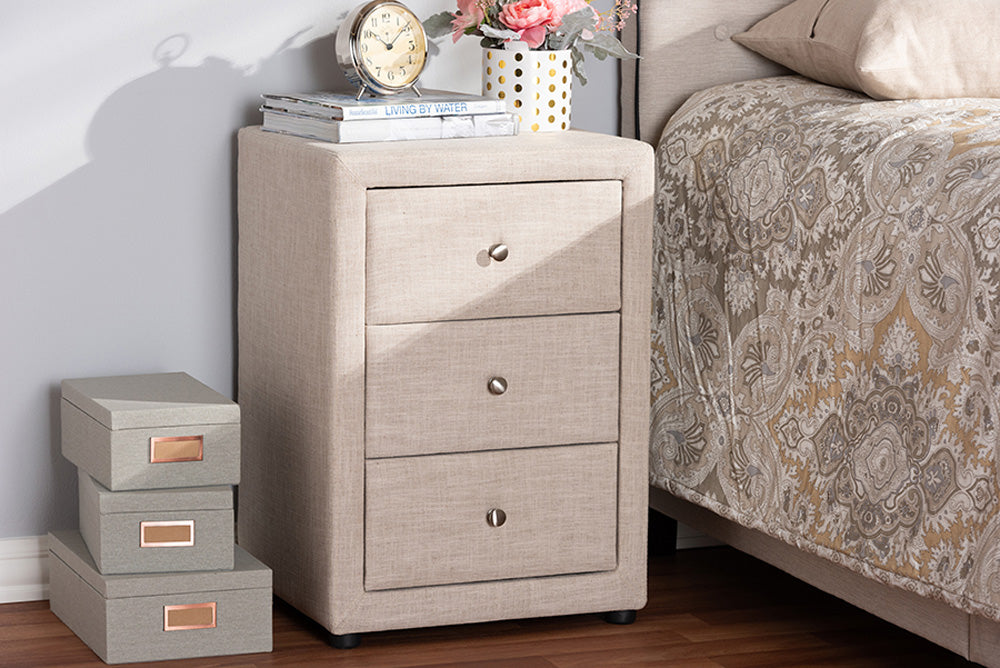 Baxton Studio - Tessa Nightstand - BBT3138-Beige-NS view 5