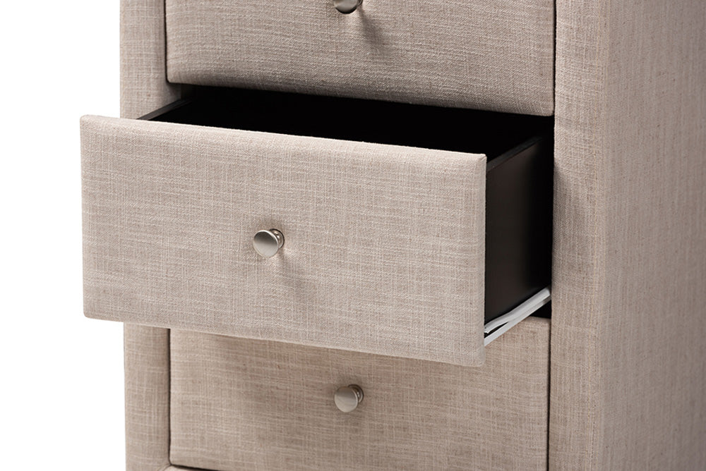 Baxton Studio - Tessa Nightstand - BBT3138-Beige-NS view 7
