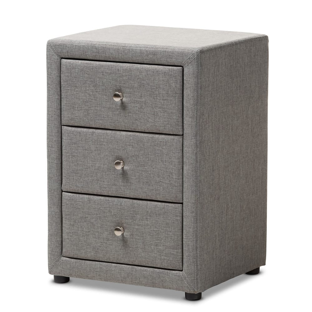 Baxton Studio - Tessa Nightstand in Grey - BBT3138-Grey-NS view 1