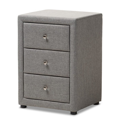 Baxton Studio - Tessa Nightstand in Grey - BBT3138-Grey-NS view 1