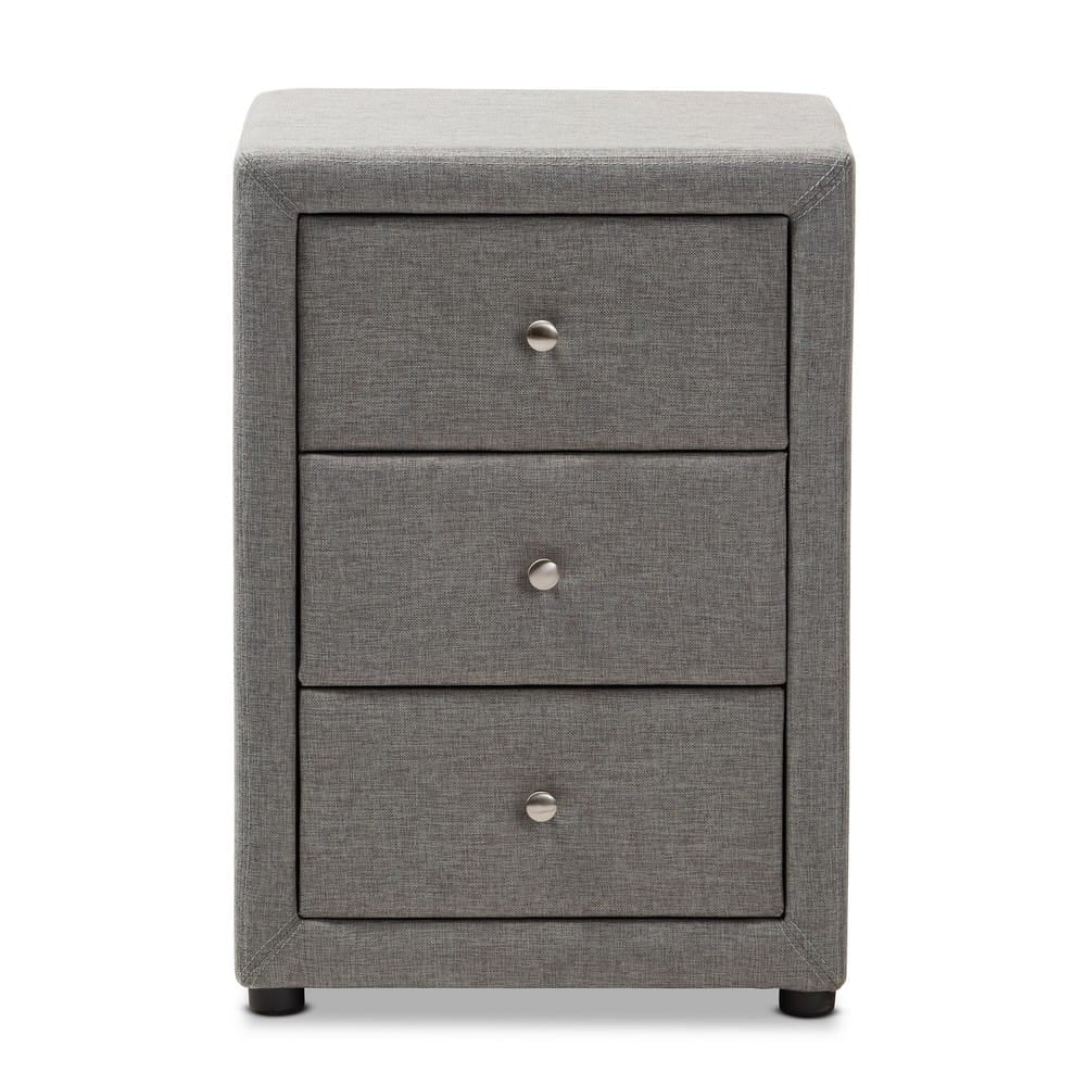 Baxton Studio - Tessa Nightstand in Grey - BBT3138-Grey-NS view 3