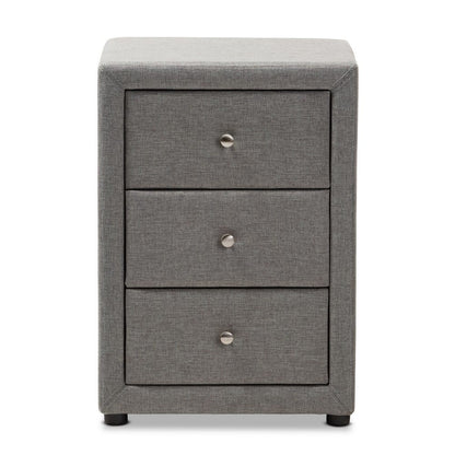 Baxton Studio - Tessa Nightstand in Grey - BBT3138-Grey-NS view 3