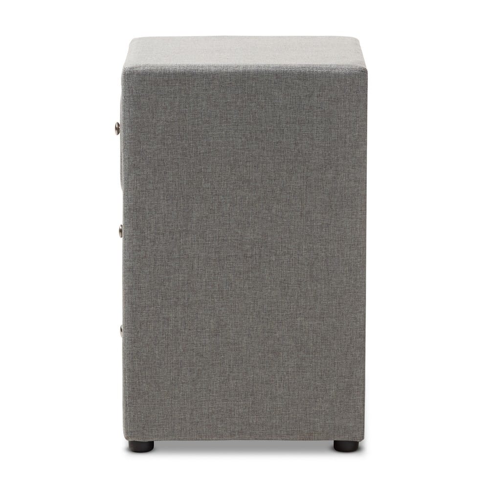 Baxton Studio - Tessa Nightstand in Grey - BBT3138-Grey-NS view 4