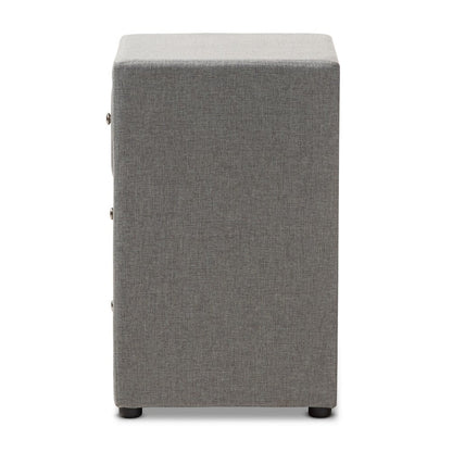 Baxton Studio - Tessa Nightstand in Grey - BBT3138-Grey-NS view 4