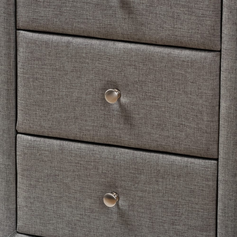 Baxton Studio - Tessa Nightstand in Grey - BBT3138-Grey-NS view 5