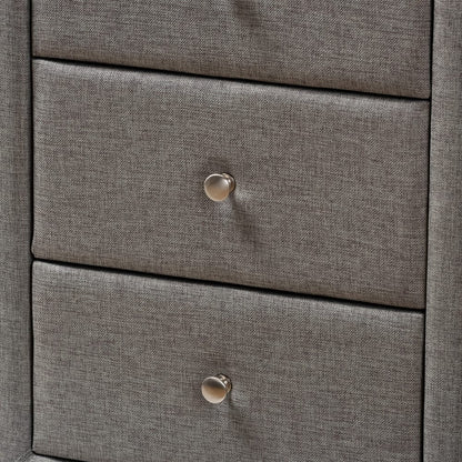 Baxton Studio - Tessa Nightstand in Grey - BBT3138-Grey-NS view 5