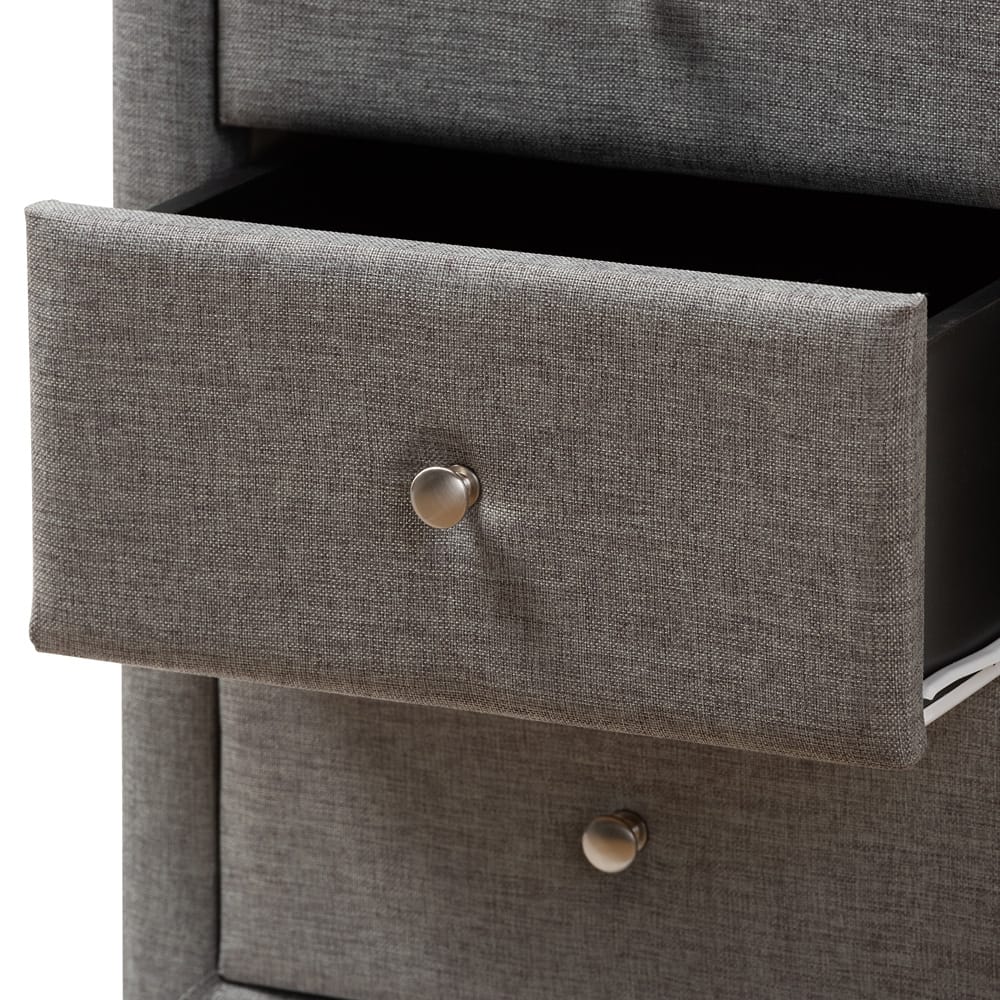 Baxton Studio - Tessa Nightstand in Grey - BBT3138-Grey-NS view 6