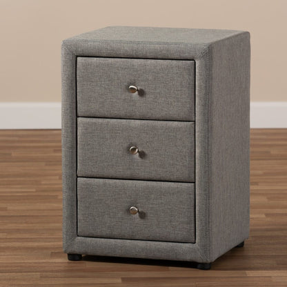 Baxton Studio - Tessa Nightstand in Grey - BBT3138-Grey-NS view 8