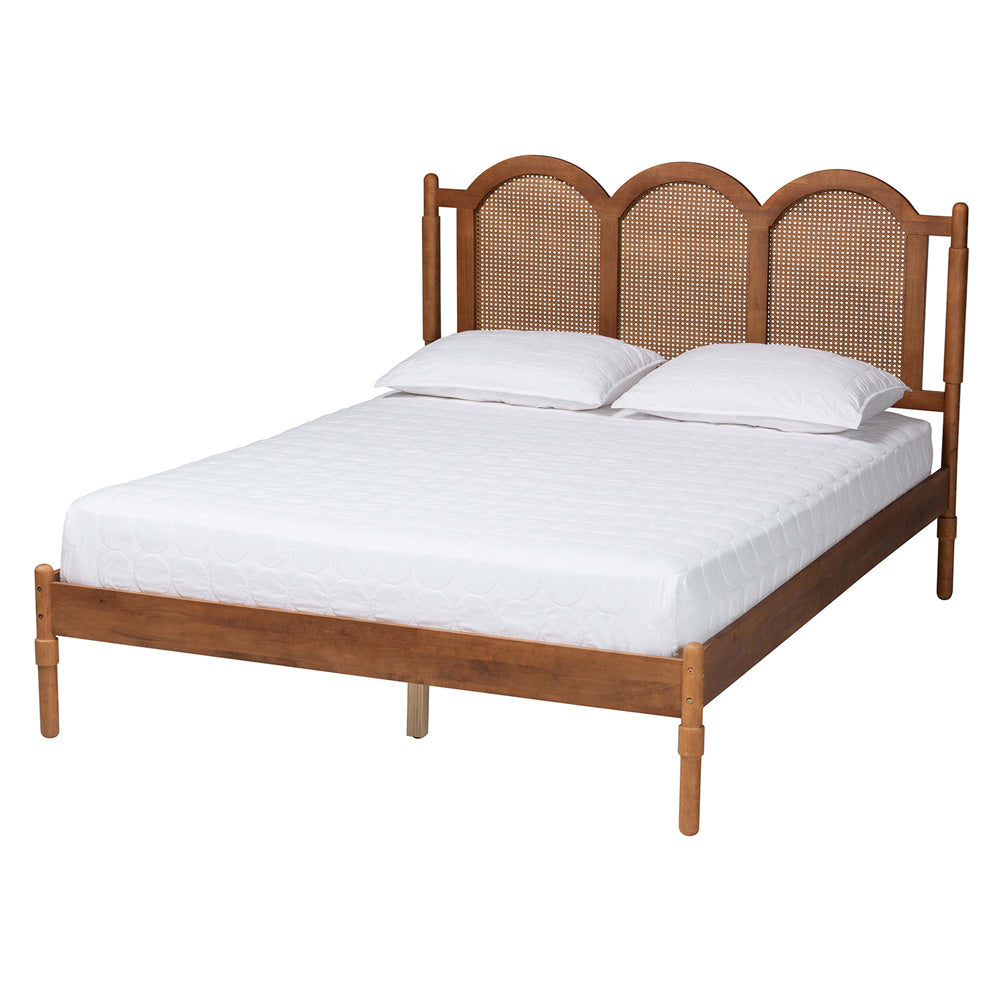 Baxton Studio - Thatcher Queen Size Bed in Walnut Brown/Natural Brown - MG0211-Walnut-Queen view 1