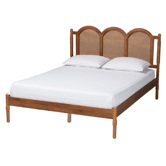 Baxton Studio - Thatcher Queen Size Bed in Walnut Brown/Natural Brown - MG0211-Walnut-Queen view 1
