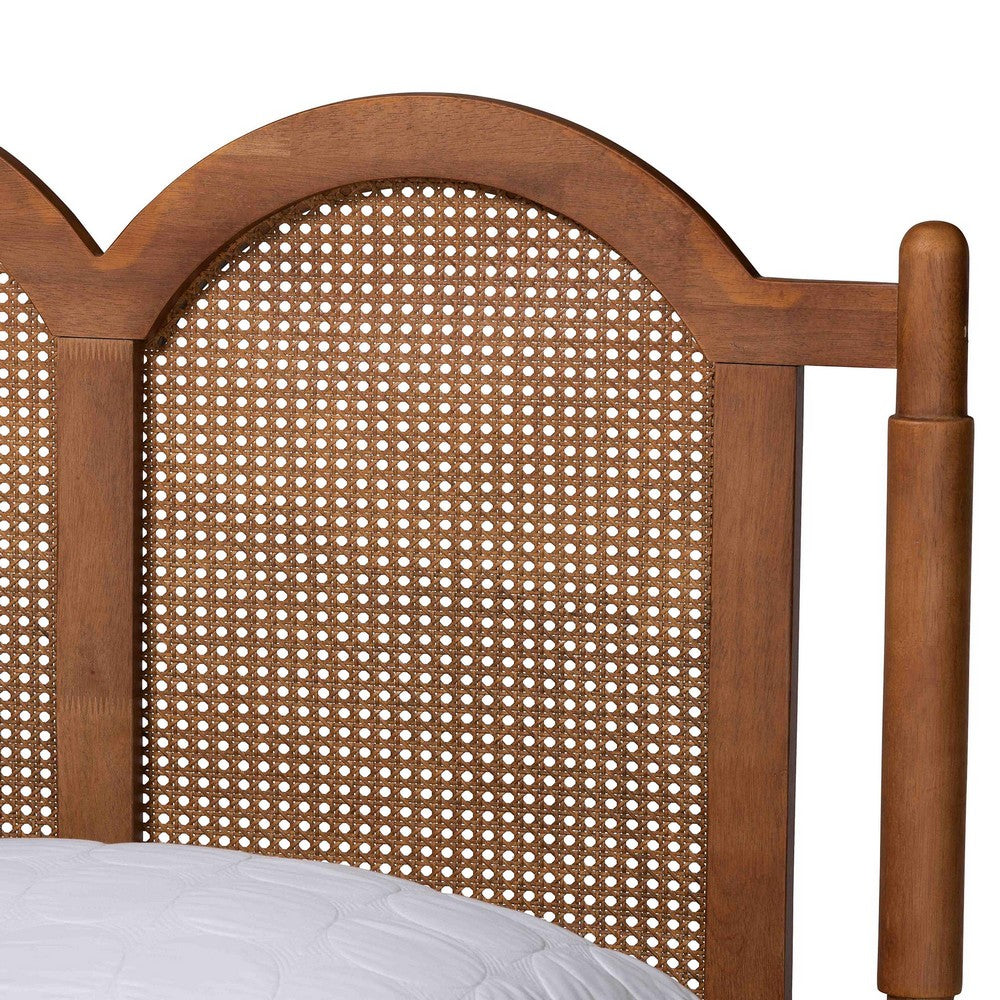 Baxton Studio - Thatcher Queen Size Bed in Walnut Brown/Natural Brown - MG0211-Walnut-Queen view 4