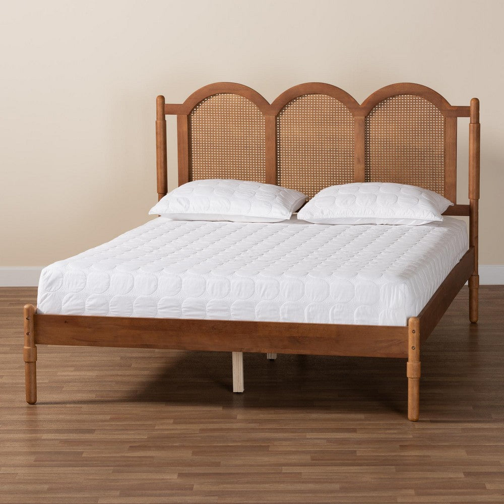 Baxton Studio - Thatcher Queen Size Bed in Walnut Brown/Natural Brown - MG0211-Walnut-Queen view 8