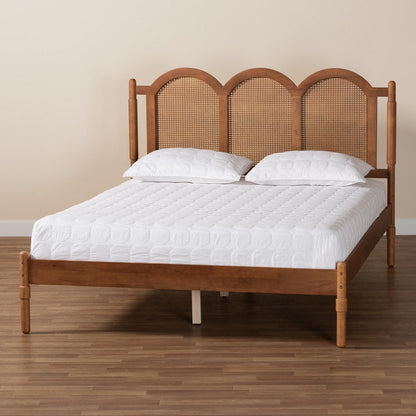 Baxton Studio - Thatcher Queen Size Bed in Walnut Brown/Natural Brown - MG0211-Walnut-Queen view 8