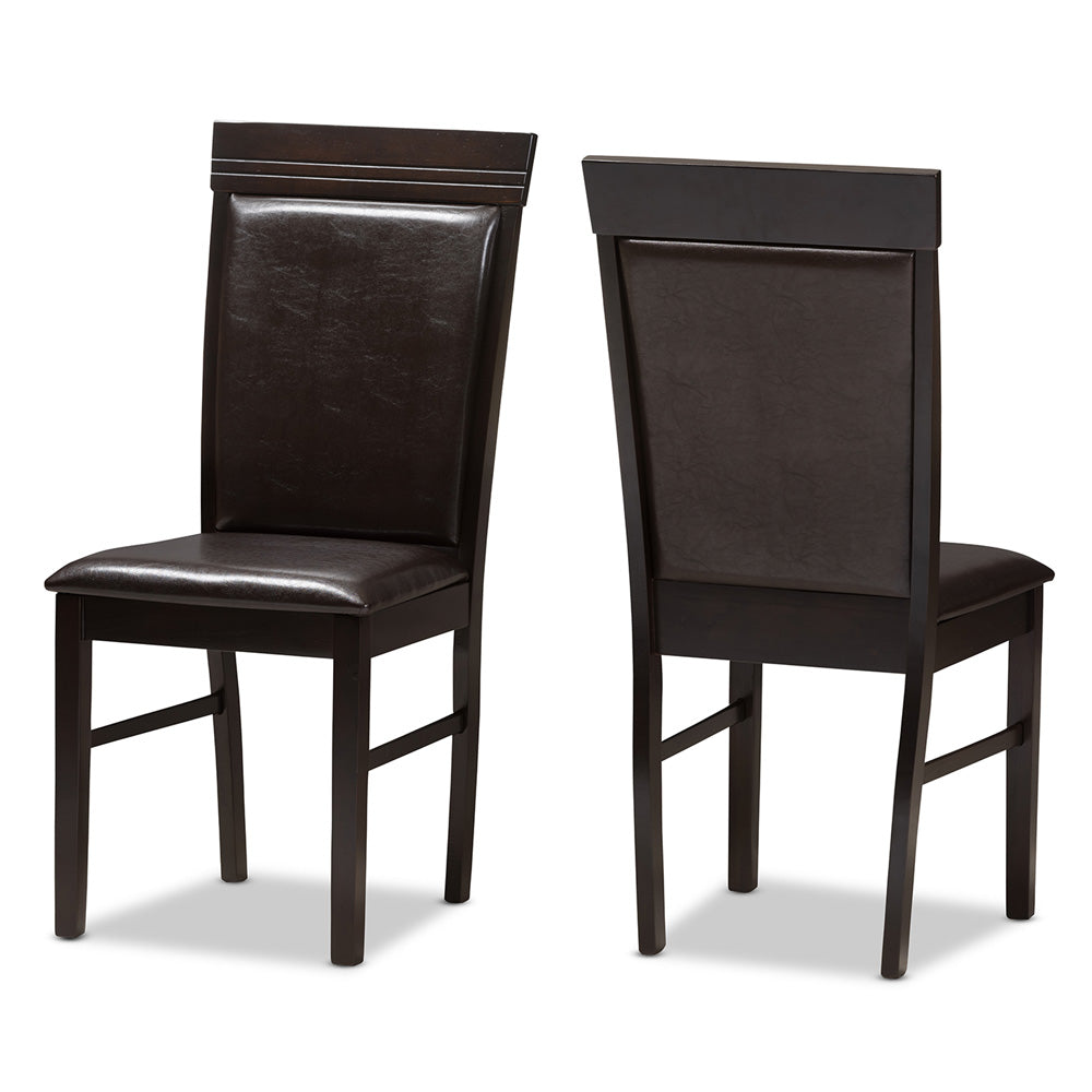 Baxton Studio - Thea Dining Set in Dark Brown - RH131C-Dark Brown Dining Set view 2