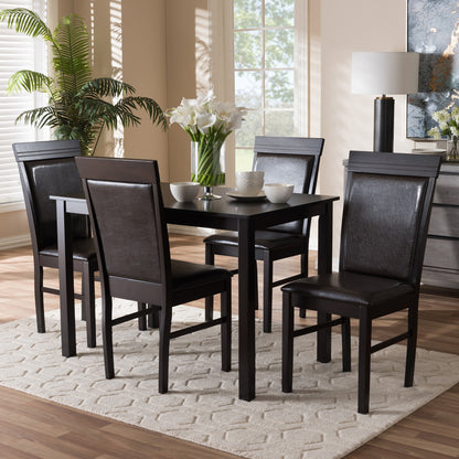 Baxton Studio - Thea Dining Set in Dark Brown - RH131C-Dark Brown Dining Set view 5