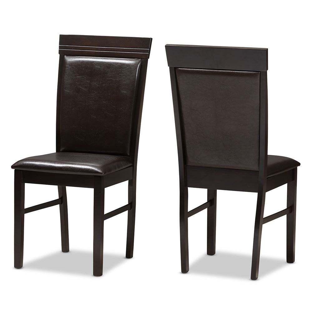 Baxton Studio - Thea Set of 2 Dining Chairs in Dark Brown - RH131C-Dark Brown-DC view 1