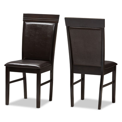 Baxton Studio - Thea Set of 2 Dining Chairs in Dark Brown - RH131C-Dark Brown-DC view 1